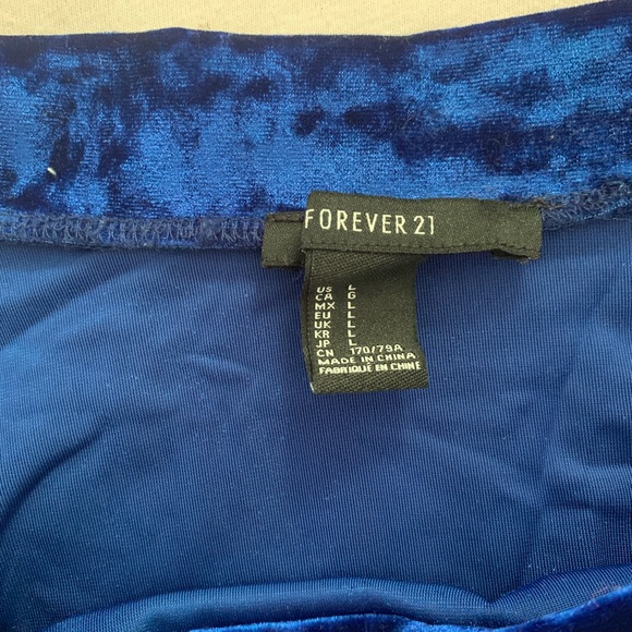 Royal Blue Forever 21 velvet skater skirt - Picture 2 of 2